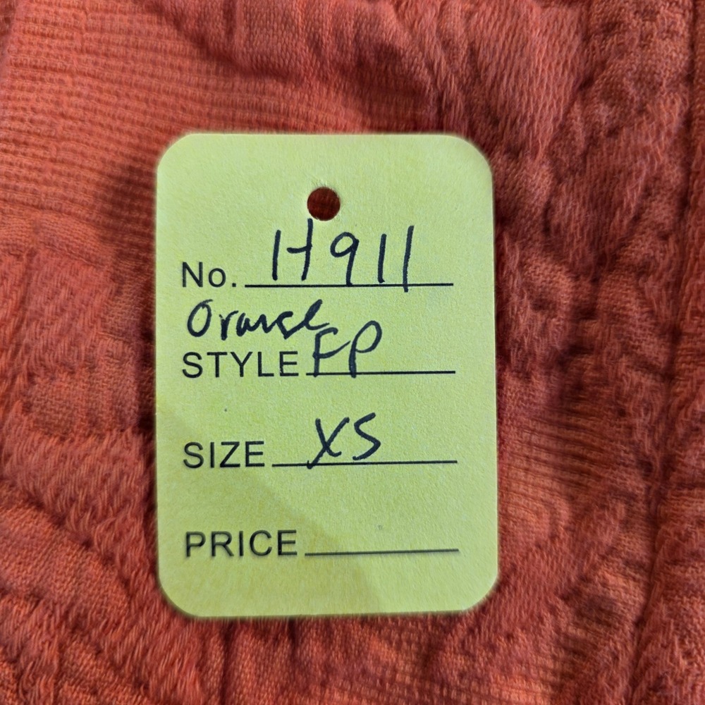 Free People Orange Jacquard Floral Bow Back Babydoll Mini Dress Tunic XS - Picture 5 of 5